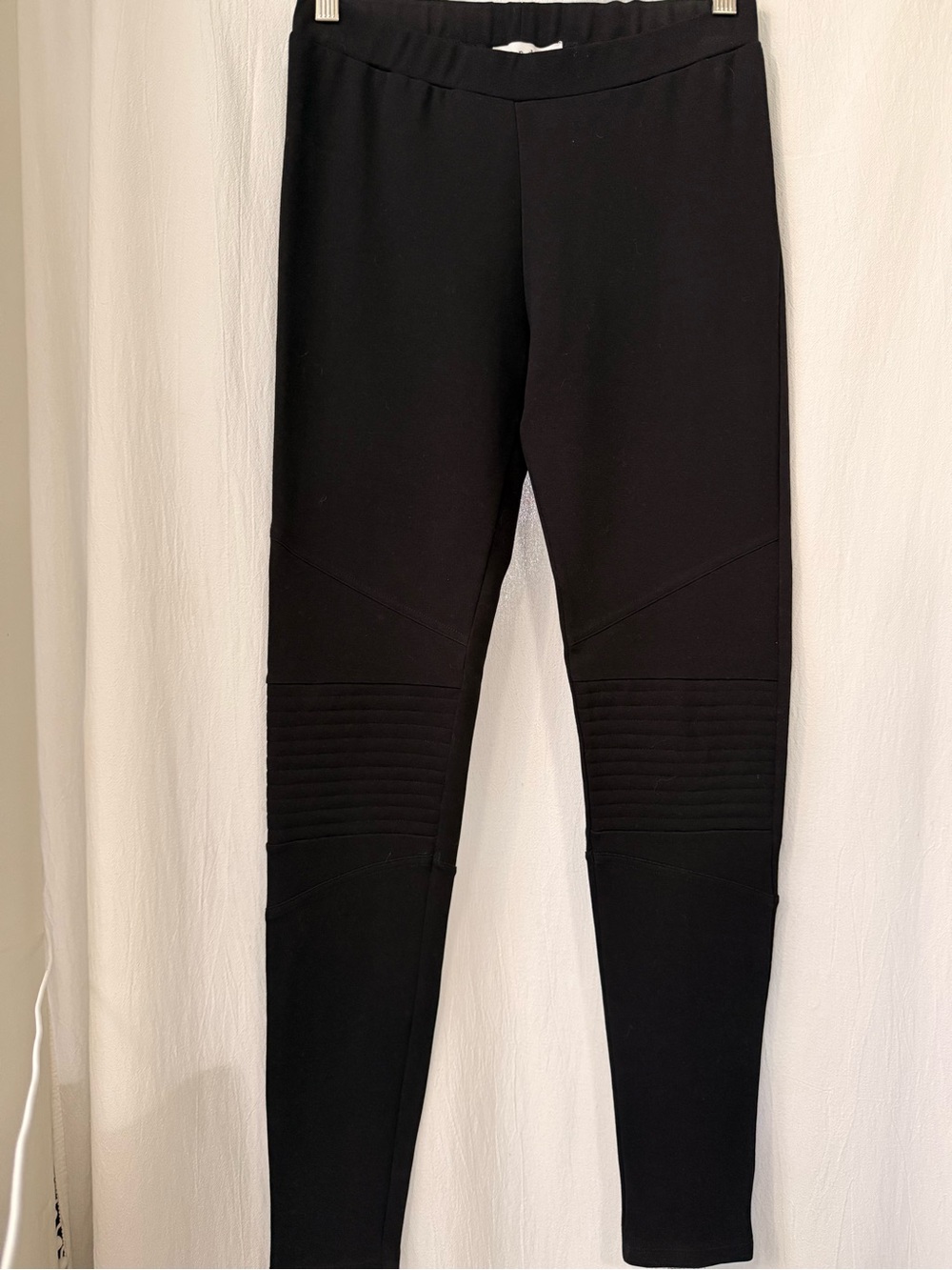Sandro, Black Stretch Moto Leggings with silver zippers, sz 2 (US 6)